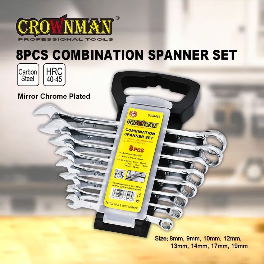 Crownman Combination Spanner Set – 8 pcs