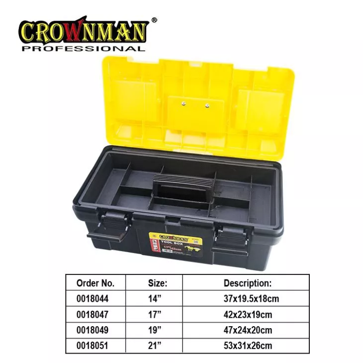 🧰 Crownman Plastic Tool Box – 17"