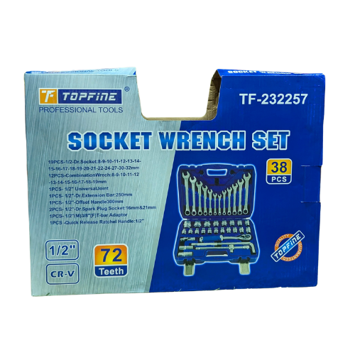 37PCS BOX SOCKET & WRENCHES SET - TOPFINE - Image 5